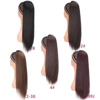Doris beauty 16'' 20'' Synthetic Kinky Straight Ponytail Hair Extensions Drawstring Afro Yaki Ponytail Hair Pieces for Women 3