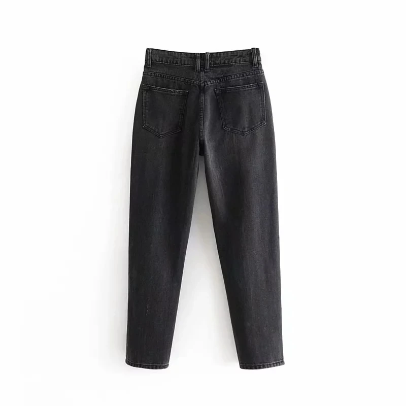 Kopen Verdorde Vintage Mom Jeans Vrouw Hoge Taille Jeans Rechte Patchwork Naaigaren Jeans Voor Vrouwen Boyfriend Jeans Jumpsuits