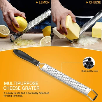 

Lemon Zester & Cheese Grater - Stainless Steel - Kitchen Tool , Nutmeg, Chocolate, Vegetables, Fruits, Dishwasher