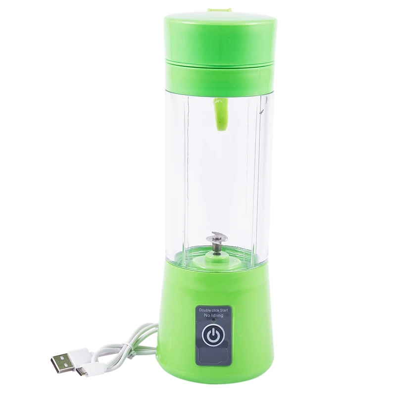 380Ml Usb Rechargeable Blender Mixer 2 Blades Juicer Bottle Cup Juice Citrus Lemon Vegetables Fruit Smoothie Squeezers Reamers