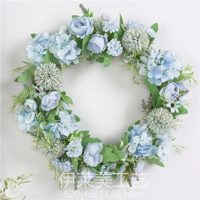 Artificial wreath door decoration flower wreaths decoration wedding hanging spring wreath ring round home decor