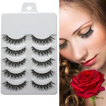 

5 pairs of old packaging white non-hanging eyelashes eyelashes absorbent dress model false messy E2K4