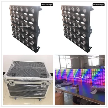 

With Flycase 4lot 36x3w led blinder light rgb +golden matrix beam dot pixel effect dj disco stage wash light