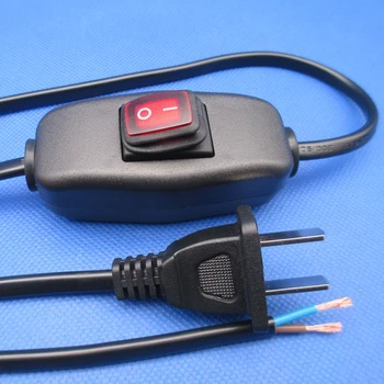 

1pcs dustproof waterproof switch 2 pins plug wire with indicator light bedside table lamp lighting appliance rocker switch 10A