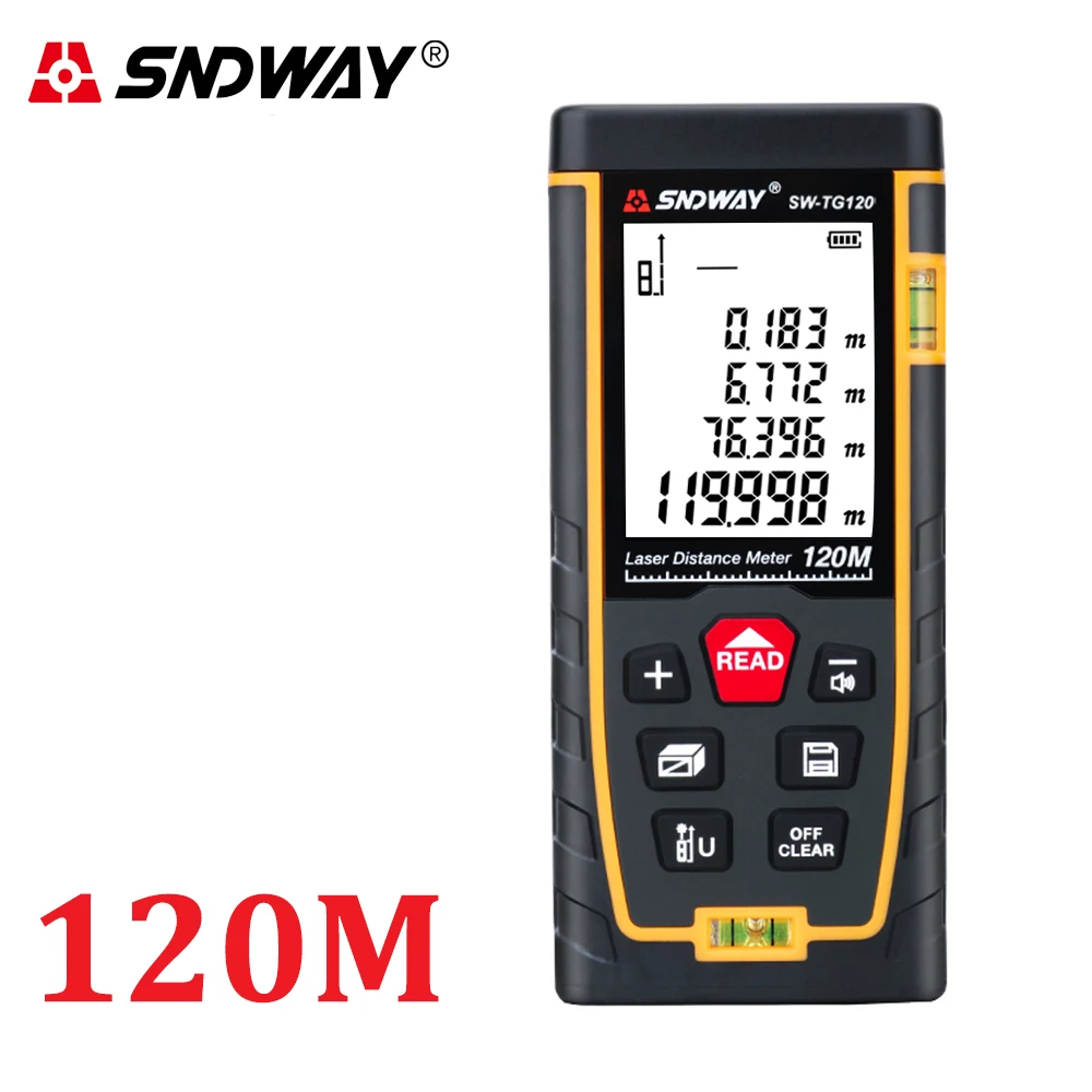 SNDWAY Digital Laser Distance Meter Laser Rangefinder 40M 50M 60M 70M 80M 100M 120M Trena Roulette Tape Range Finder Tester Tool SNDWAY Digital Laser Distance Meter Laser Rangefinder 40M 50M 60M 70M 80M 100M 120M Trena Roulette Tape Range Finder Tester Tool