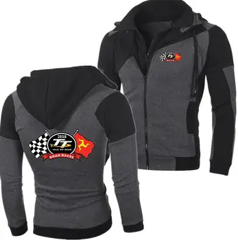 

2018 Brand Isle of Man TT hoodie Design Print Fleece Men Zipper for Sweatshirts Casual Men Hoodie Tops TT P