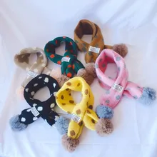 11 цветов, зимний детский шарф, Детские теплые шарфы, мягкий милый шарф в горошек для мальчиков и девочек, унисекс, 60 см-80 см