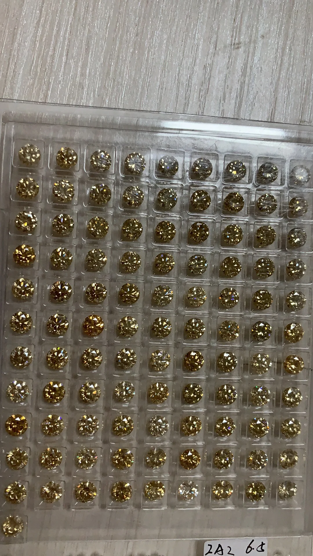 Zhanhao Jewelry Shining Gem Stone Round Champagne Color 5pcs 6.5mm Lab Created Moissanite Loose Gemstones Wholesale Price