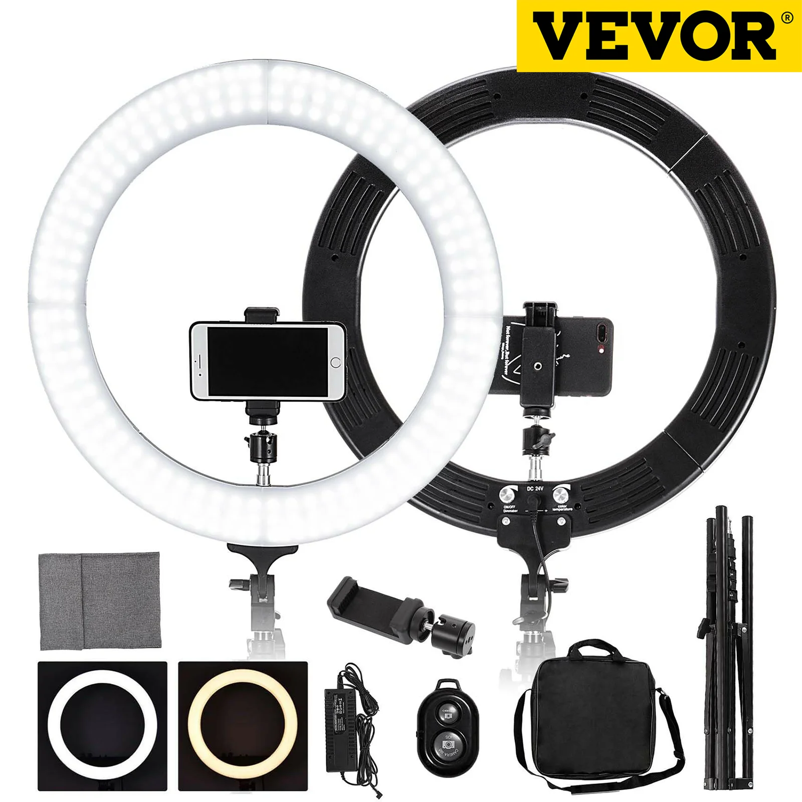 VEVOR 19 inch Dimmable LED Ring Light Kit With Stand Portable Baskets  Handles And Rollers For Makeup Youtube Video Blogger Use|Dimmers| -  AliExpress