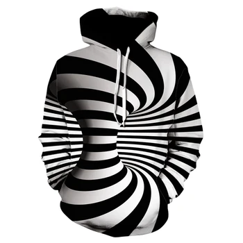 

2020 fashion trend fun vortex print long sleeve hoodie 3D high quality men's and women's casual skateboard hoodie