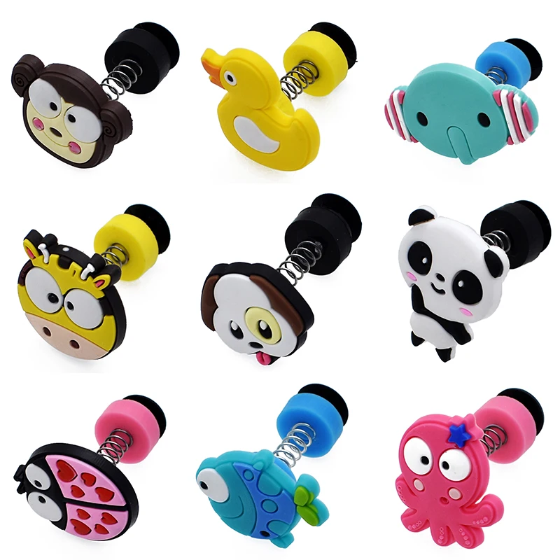 

1Pc Animal PVC Shoe Charms Yellow Color Cartoon Shoe Accessories Rainbow Shoe Buckles Fit Bracelets Croc Charms JIBZ Kids Gifts