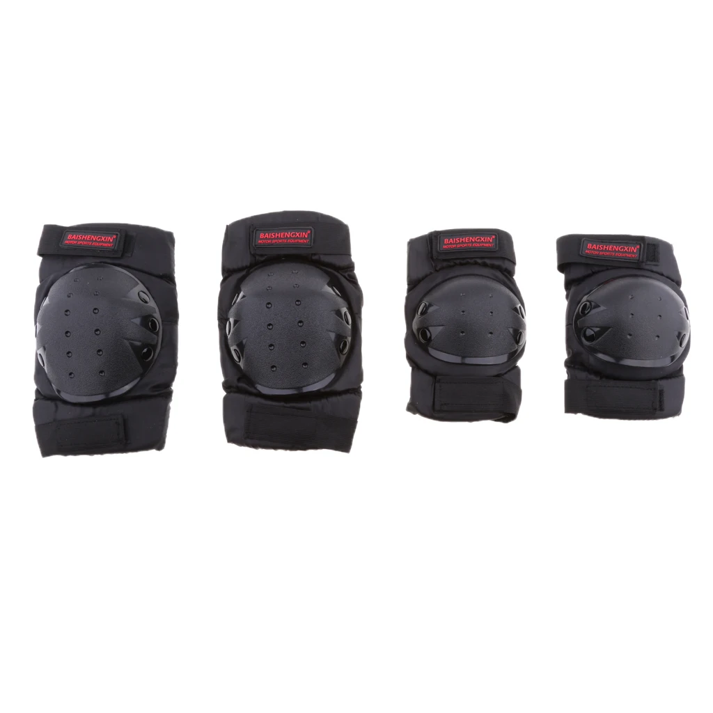 Motorcycle Multi-Sport 2 Elbow Protector & 2 Knee Pad Safety Set