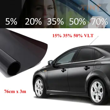 

Audew 3pcs 300cmx76cm 50% Limo Black Car Window Protective Film Wind Shield Glass Window Tint Film Scraper blade for Auto