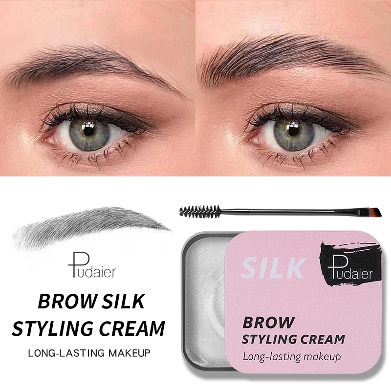 Pudaier eyebrow styling cream natural silky fiber durable moisturizing colorless Wild eyebrow shaping Soap enhancer gel PD104