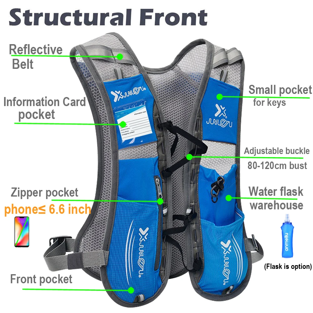 Ultralight Running Hydration Backpack Women Men Breathable Jogging Sport Backpack Trail Running Marathon Bag Option Water Bag