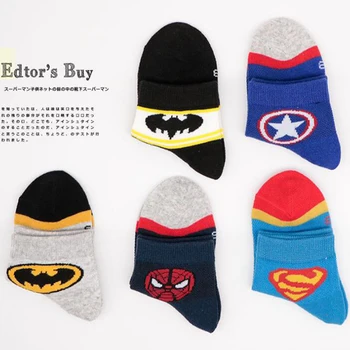 

5 pairs Summer Children Socks Anime Accessories Cosplay Avengers Cotton Cartoon Kids Boys Girls Socks