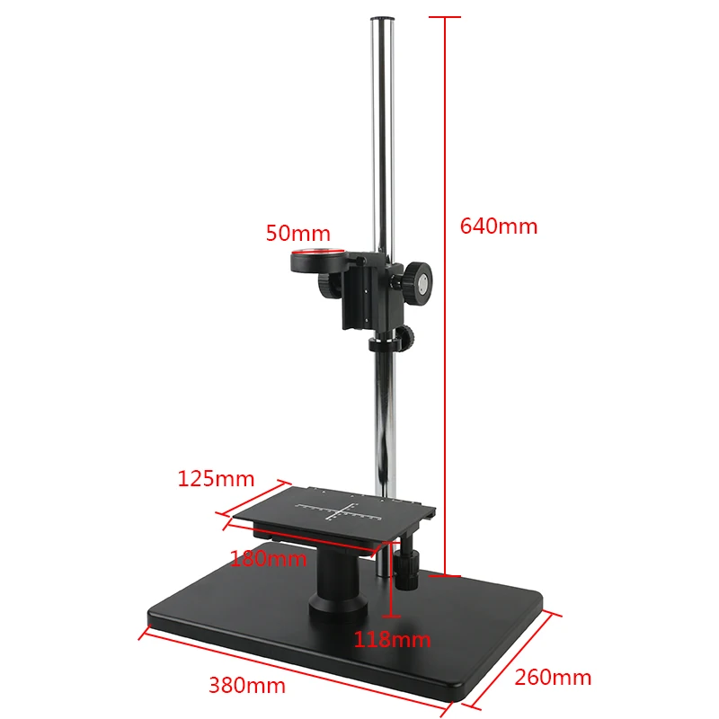 

50mm Dia Focus Holder Adjustable Load Table X Y Microscope Stage Lab Industry Video Microscope Camera Adjustable Stand Holder