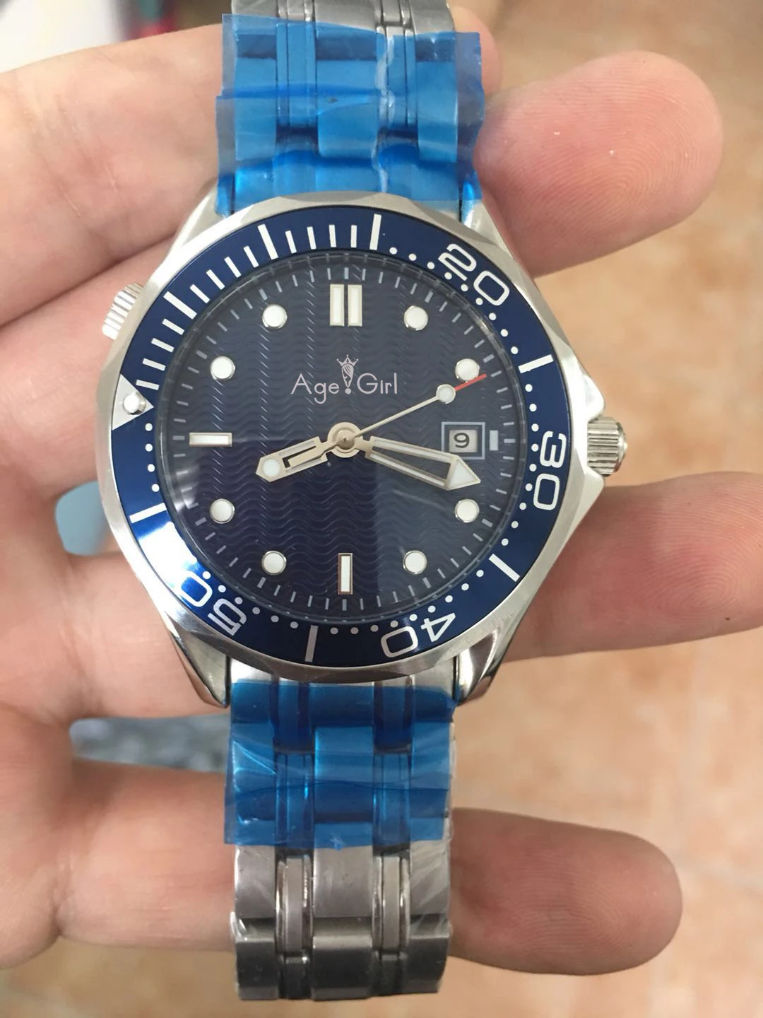 

Luxury Brand New Men Automatic Mechanical Watches Silver Black Blue James Bond 007 Ceramic Bezel Crystal Sapphire AAA+ Quality