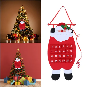 

Countdown to Christmas Santa Advent Calendar Christmas Tree Hanging Ornaments Decoration For Home Office Party Decor (Santa Clau