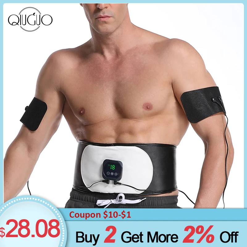 

ABS Muscle Stimulator Abdominal Back Massager 6 Modes Smart Fitness EMS Slimming Body Muscle Trainer Waist Trimmer Belt