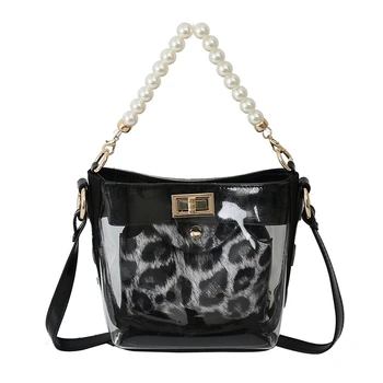 

Summer New Beach Bag Simple Personality Pearl Ladies Handbag Wild Transparent Bucket Bag