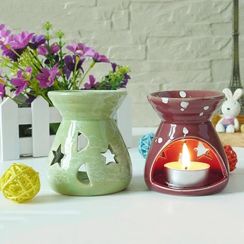 

Aroma Burner Creative Ceramic Incense Burner Candle Heater Candlestick Fragrant Stove Essential Oil Lamp Night Light Craft Decor