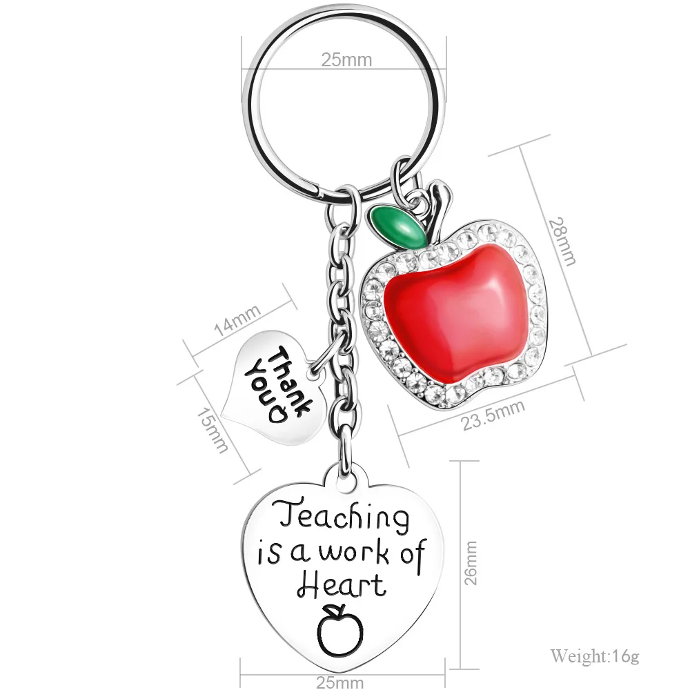 

MYLONGINGCHARM Teacher's day Keychain-Teaching is a work of heart-Thanks giving day Gift for your teachers G3426-G3428