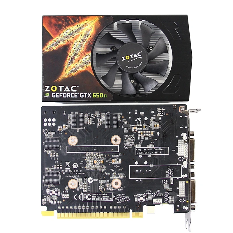 Видеокарта ZOTAC GeForce GTX650Ti 1GD5 128 бит 1 ГБ GDDR5 графические карты для nVIDIA оригинальная