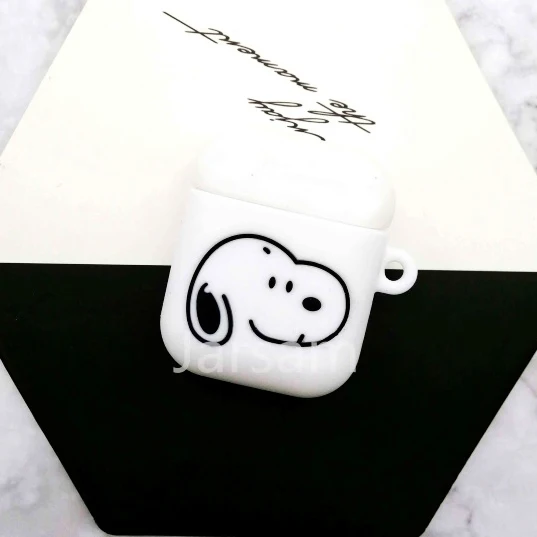 Мультяшный беспроводной Чехол для наушников для Apple AirPods 2, силиконовый чехол для зарядки наушников s, защитный чехол для AirPods - Цвет: snoo