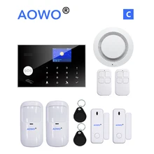 Wireless 4G WiFi Alarm System with Tuya Amazon Alexa Google Home IFTTT Voice Control Fire Smoke PIR Motion Detect LCD RFID Alarm