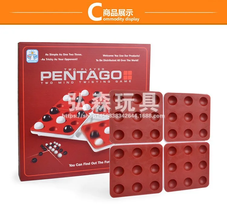 Обучающая игрушка, вращающаяся пять в ряд Pentago, детская настольная игра, английская/французская/Китайская/английская/Русская версия