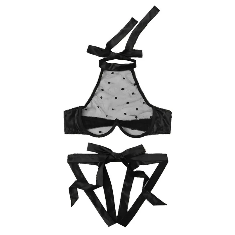 Women Lingerie Corset Lace Underwire Racy Muslin Sleepwear Underwear Bras+Briefs Sweet Women Set Outfits 30N15 (9)