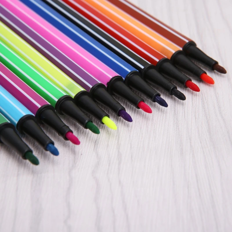 12/24 цветов в коробке, Набор цветных ручек, маркер-Хайлайтер для детей, канцелярские принадлежности, школьные принадлежности 634B