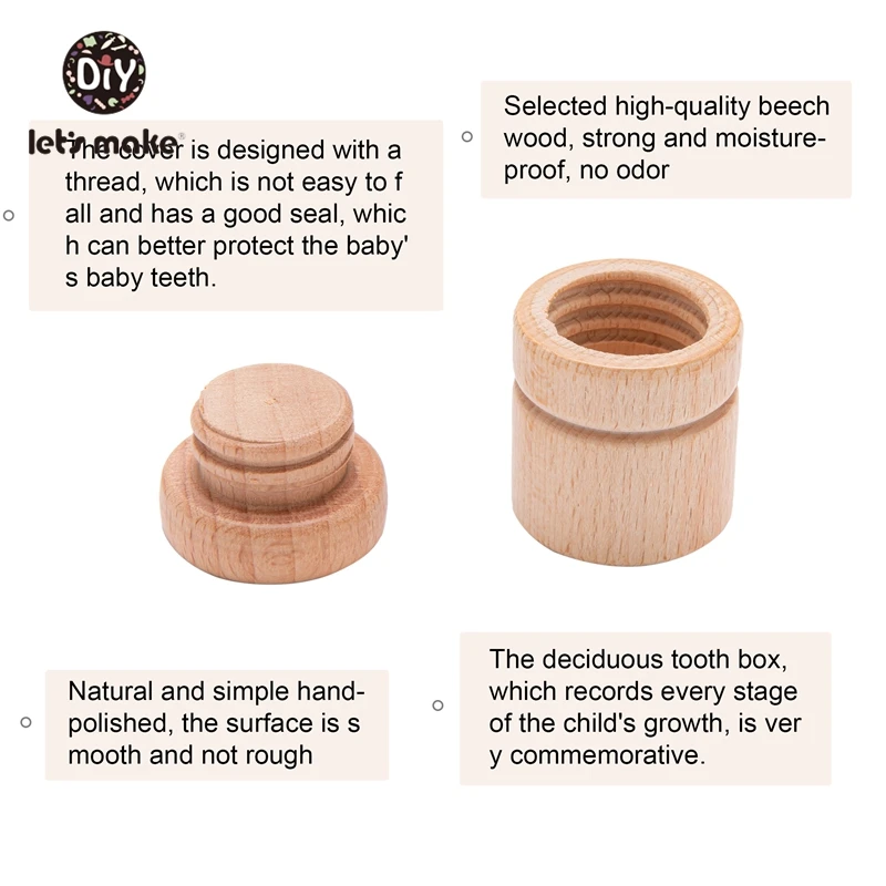 Beech-Organizer Souvenirs Tooth-Box Wooden Keepsakes-Save Gift Baby 1PC Lets-Make Girls