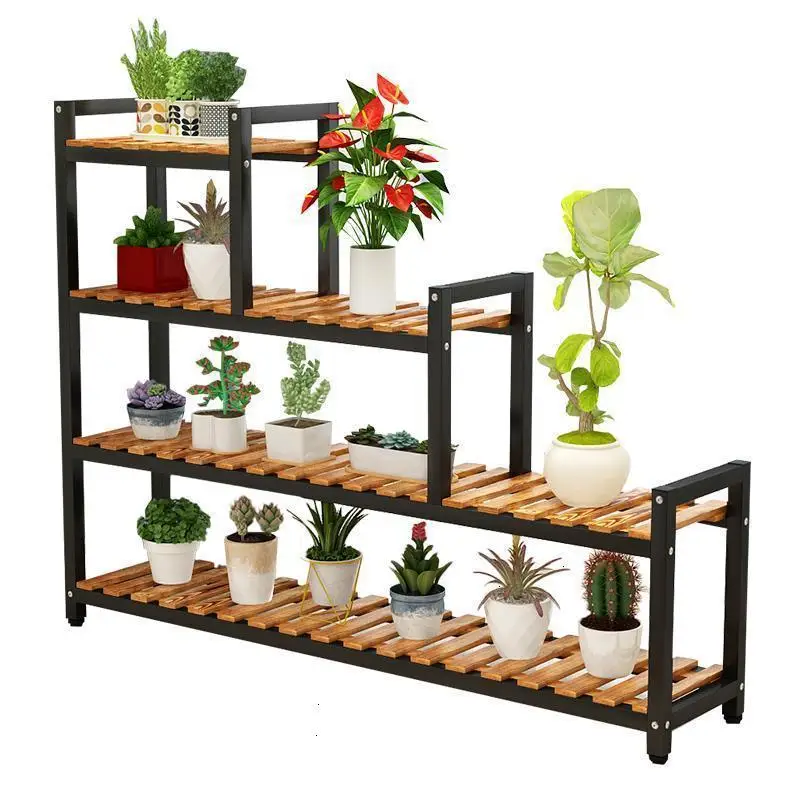 Горшок Escalera Decorativa Madera Rak Bunga Estanteria Para Plantas деревянный стеллаж Dekoration балкон открытый цветок стенд завод полка