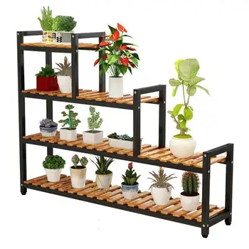 

Pot Escalera Decorativa Madera Rak Bunga Estanteria Para Plantas Wood Rack Dekoration Balcony Outdoor Flower Stand Plant Shelf