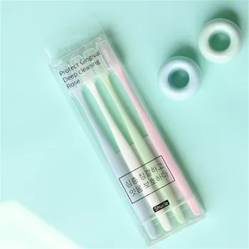 

New design 4 Pieces Travel Set Toothbrush Tapered Filament Small Head Soft Couple Tooth Brush With Protective Cover