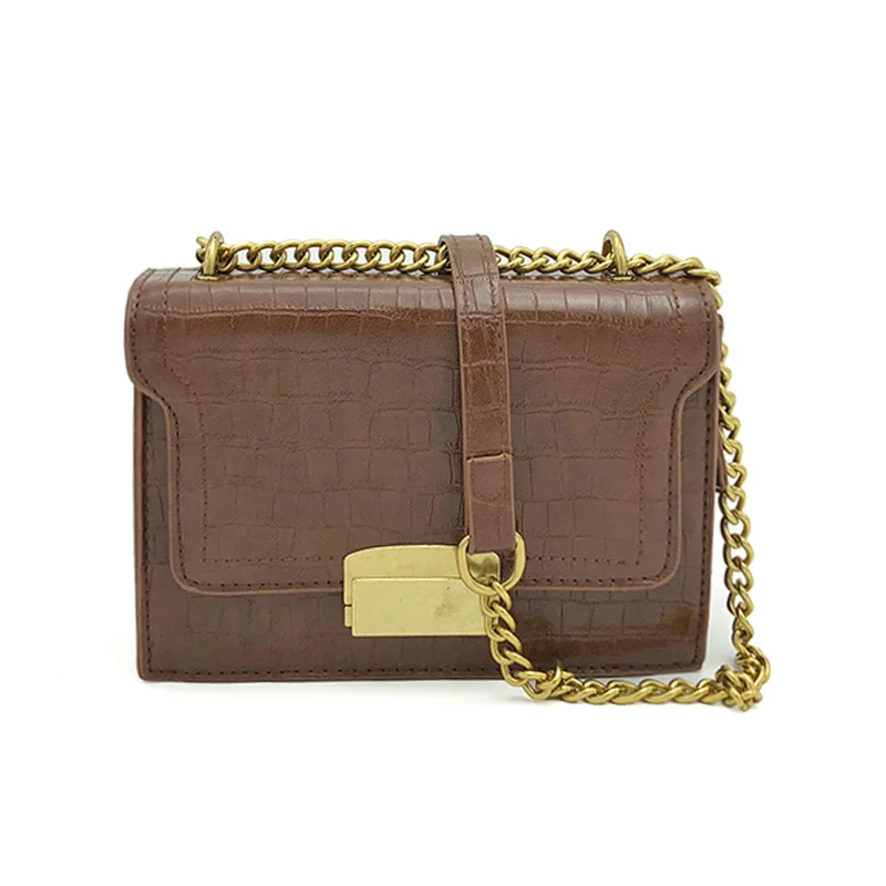 

Crocodile Pattern Leather Crossbody Bags For Women 2020 New Small Purses and Handbags Ladies Lock Shoulder Messenger Bag