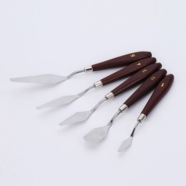 5pcs Painting Mixed Palette Knife Stainless Steel Scraper Spatula Drawing  Art Supplies For Artist Oil Canvas Paint Color Mixing - AliExpress