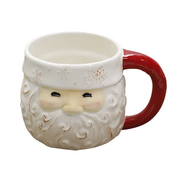 

900ml Ceramic Mug Creative Coffee Cup Christmas 3D Santa Claus Ceramic Mugs Kids Gift