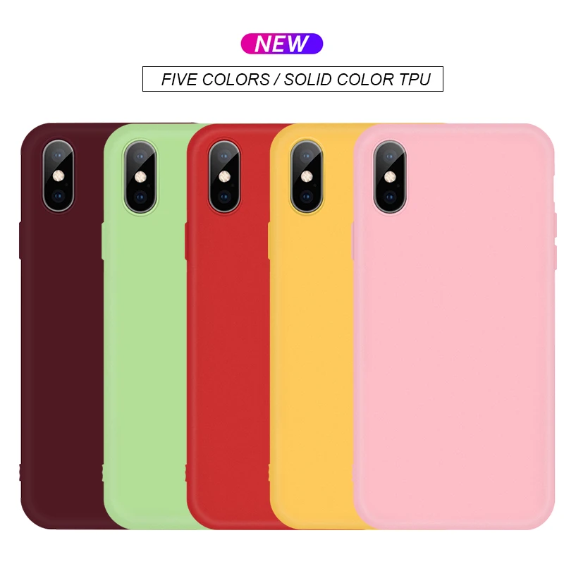 Яркий мягкий чехол для iPhone XR XS MAX X 8 7 задняя крышка 6 6S Plus 5 5S SE матовый Силиконовый
