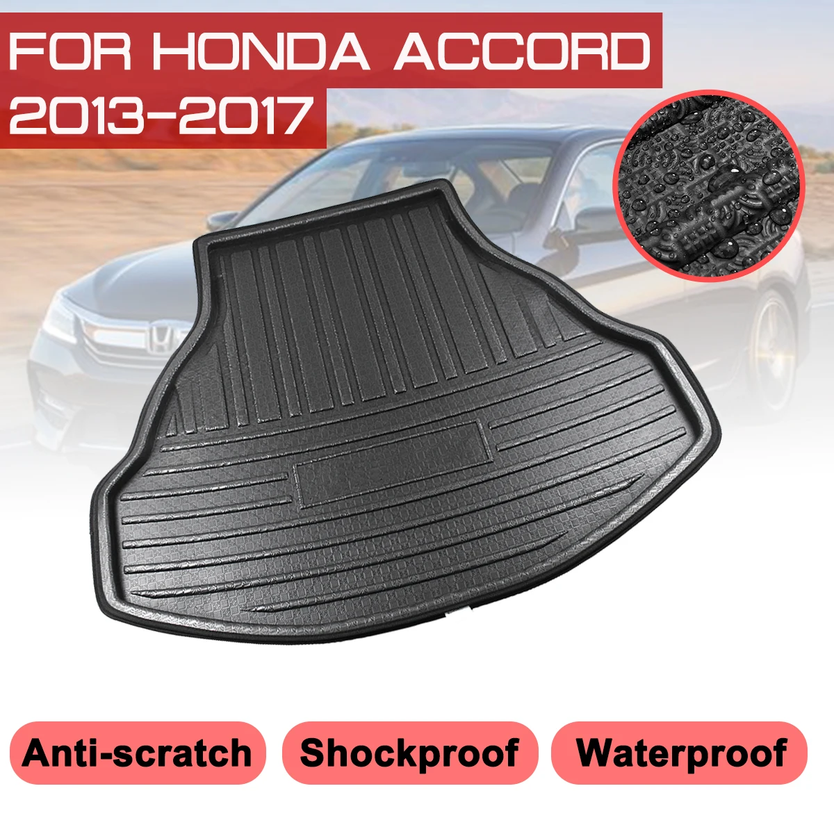 Car Floor Mat Carpet Rear Trunk Anti-mud Cover For Honda Accord 2013 2014 2015