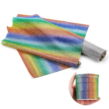 

24*40cm Hot Fix rhinestones trimming banding sticker decoration SS6 DIY crystal Tape trim ribbon Iron On Appliques accessories