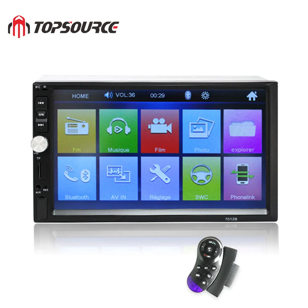 Автомобильный мультимедийный плеер TOPSOURCE, универсальный 7012B, 7 дюймов, HD сенсорный экран, аудио поддержка, Bluetooth, автомобильное радио, MP5 плеер, FM, TF, USB - Цвет: Steering Control