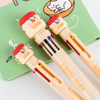 

Multi Color Ballpoint Pen Little Cute Milk Bottle 6/10 Color Refill In 1 body Marker Liner Highlight Office School Supplies F519