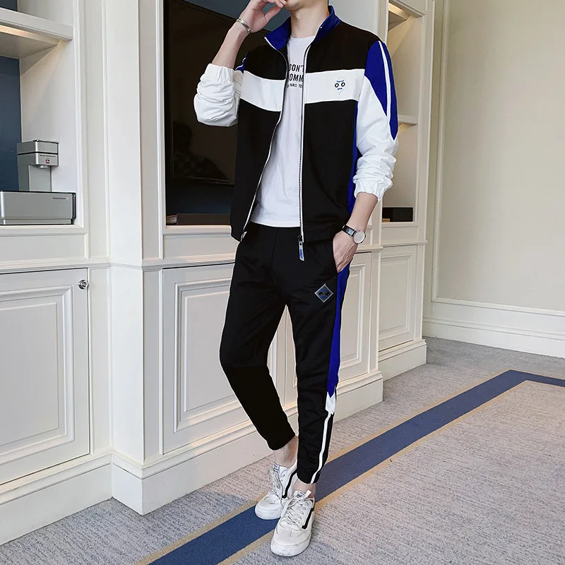 

Autumn MEN'S Hoodie 2019 New Style Korean-style Trend Casual Loose-Fit Versatile Cardigan Sports-Style Two-Piece Set