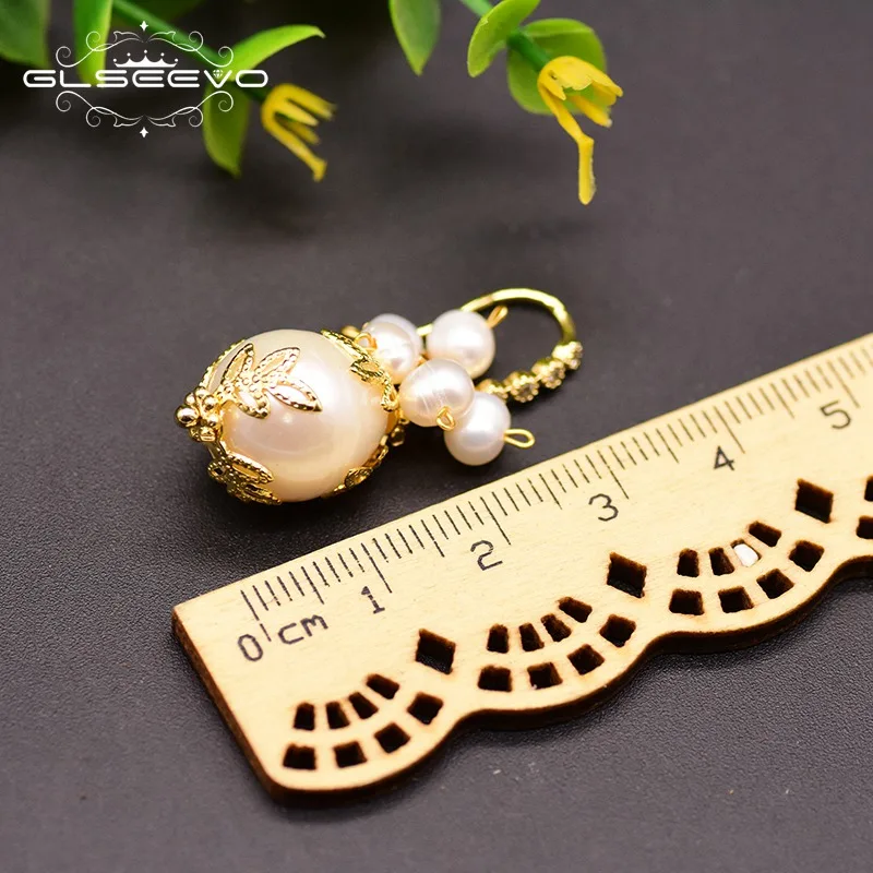 style 4 GLSEEVO оригинальные натуральные пресноводные серьги в стиле барокко с белым жемчугом для женщин Свадебные серьги ручной работы серебряные 925 ювелирные изделия GE0320 - Цвет камня: style 4