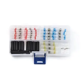 

100Pcs Waterproof Solder Crimp Connector Seal Heat Shrink Butt Connectors Heat Shrink Tube Connector With Box Lug Terminals