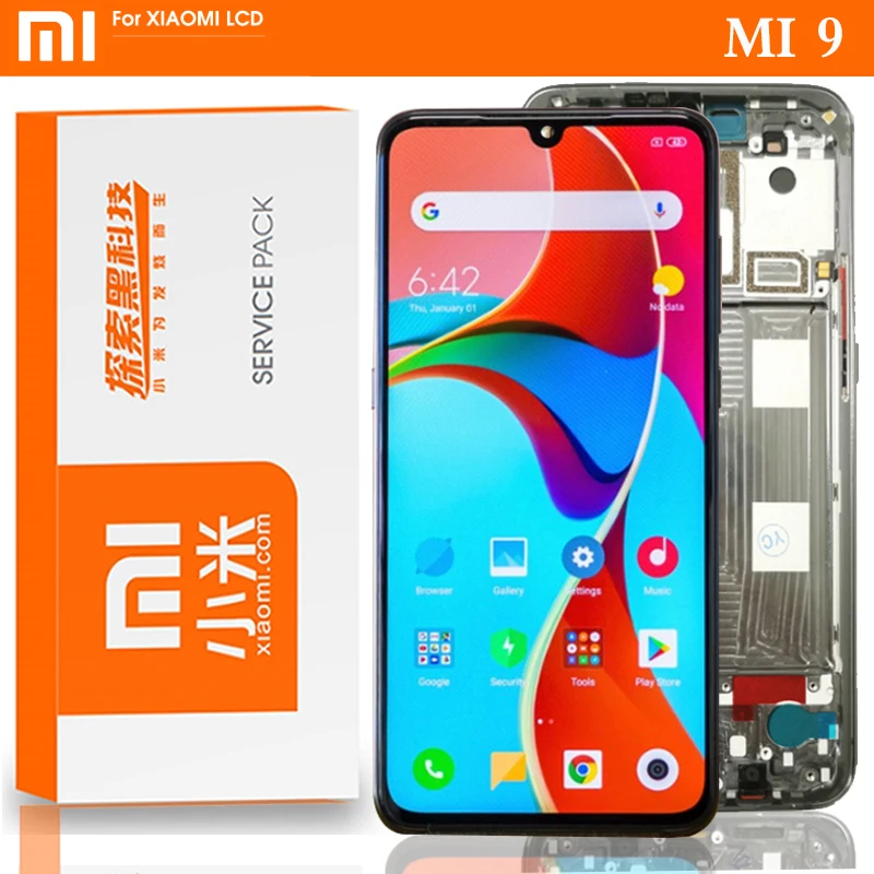 ЖК-дисплей с рамкой для XIAOMI Mi 9 6 39 'ɺMOLED дигитайзер сенсорного экрана в сборе MI9