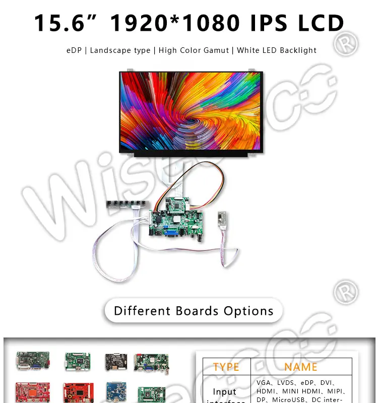 Wisecoco 15,6 дюймов 1920x1080 FHD ЖК-экран матовый ips дисплей Hdmi LVDS VGA AV Edp 30 контактов плата контроллера ноутбука ЖК-панель